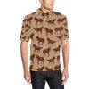 Brown Horse Print Pattern Men Polo Shirt