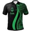 Guam Polo Shirt Green - Polynesian Tentacle Tribal Pattern - BN11