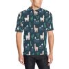 Llama Pattern Print Design 06 Men Polo Shirt