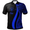 Niue Polo Shirt Blue - Polynesian Tentacle Tribal Pattern - BN11