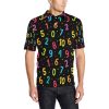 Number Pattern Print Design A04 Men Polo Shirt