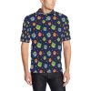 Owl With Star Themed Design Print Men Polo Shirt
