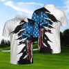 Skull American Ripped Golf Polo Shirt