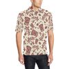 Tiki Tribal Mask Palm Tree Men Polo Shirt